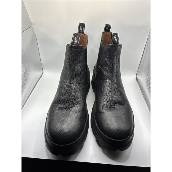 Polo Ralph Lauren Men\'s Oslo Chelsea Boots Black Leather Mens Size 13 NEW main image 7